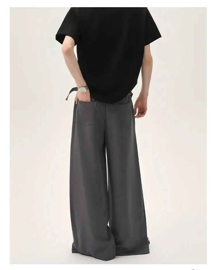Cui Waist Buckle Drapy Trousers-korean-fashion-Trousers-Cui's Closet-OH Garments