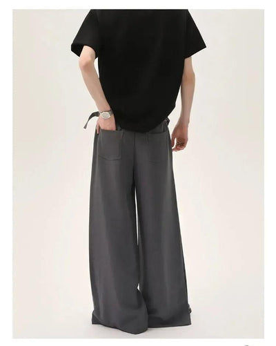 Cui Waist Buckle Drapy Trousers-korean-fashion-Trousers-Cui's Closet-OH Garments