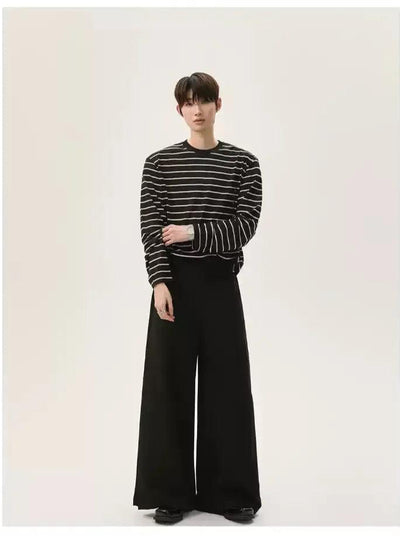 Cui Waist Buckle Loose Fit Trousers-korean-fashion-Trousers-Cui's Closet-OH Garments