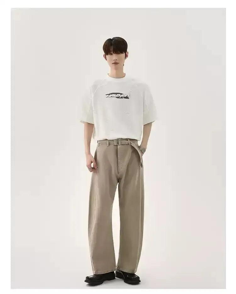 Cui Washed Belt Buckle Jeans-korean-fashion-Jeans-Cui's Closet-OH Garments