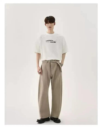 Cui Washed Belt Buckle Jeans-korean-fashion-Jeans-Cui's Closet-OH Garments
