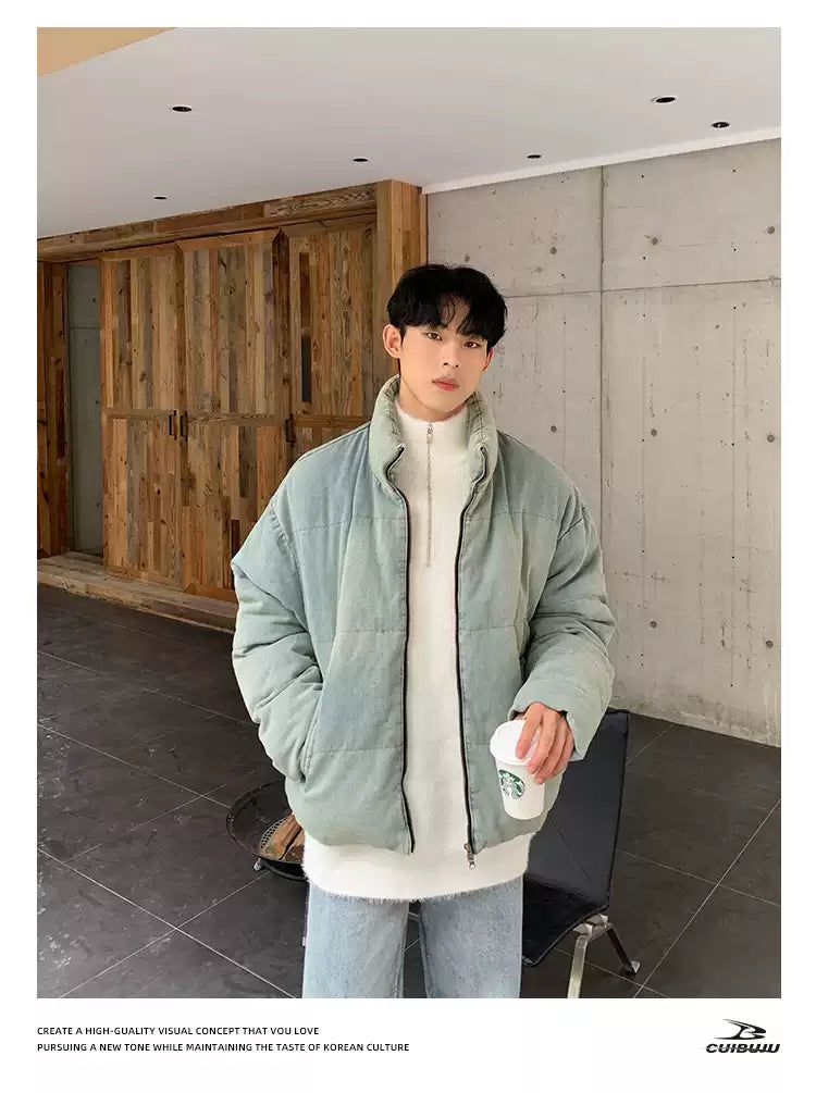 Cui Washed Denim Down Jacket-korean-fashion-Jacket-Cui's Closet-OH Garments