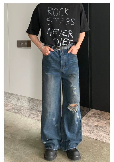 Cui Washed & Ripped Jeans-korean-fashion-Jeans-Cui's Closet-OH Garments