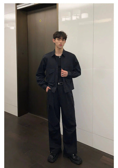 Cui Wide Pockets Versatile Jacket & Pants Set-korean-fashion-Clothing Set-Cui's Closet-OH Garments