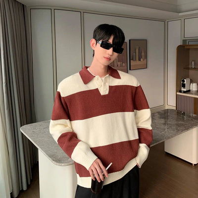 Cui Wide Stripes Ribbed Sweater-korean-fashion-Sweater-Cui's Closet-OH Garments