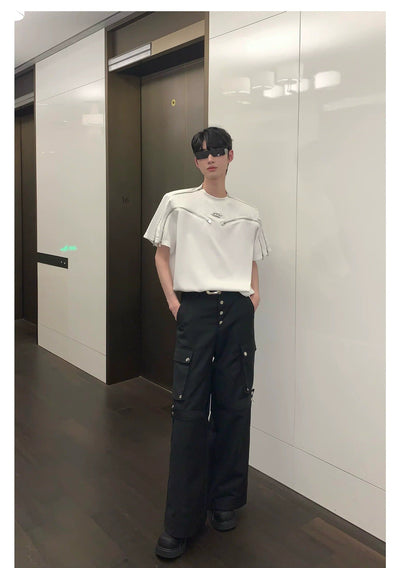 Cui Zip Lining Detail T-Shirt-korean-fashion-T-Shirt-Cui's Closet-OH Garments
