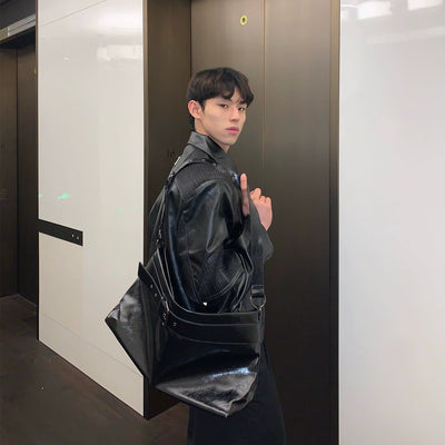 Cui Zipped Cropped PU Leather Jacket-korean-fashion-Jacket-Cui's Closet-OH Garments