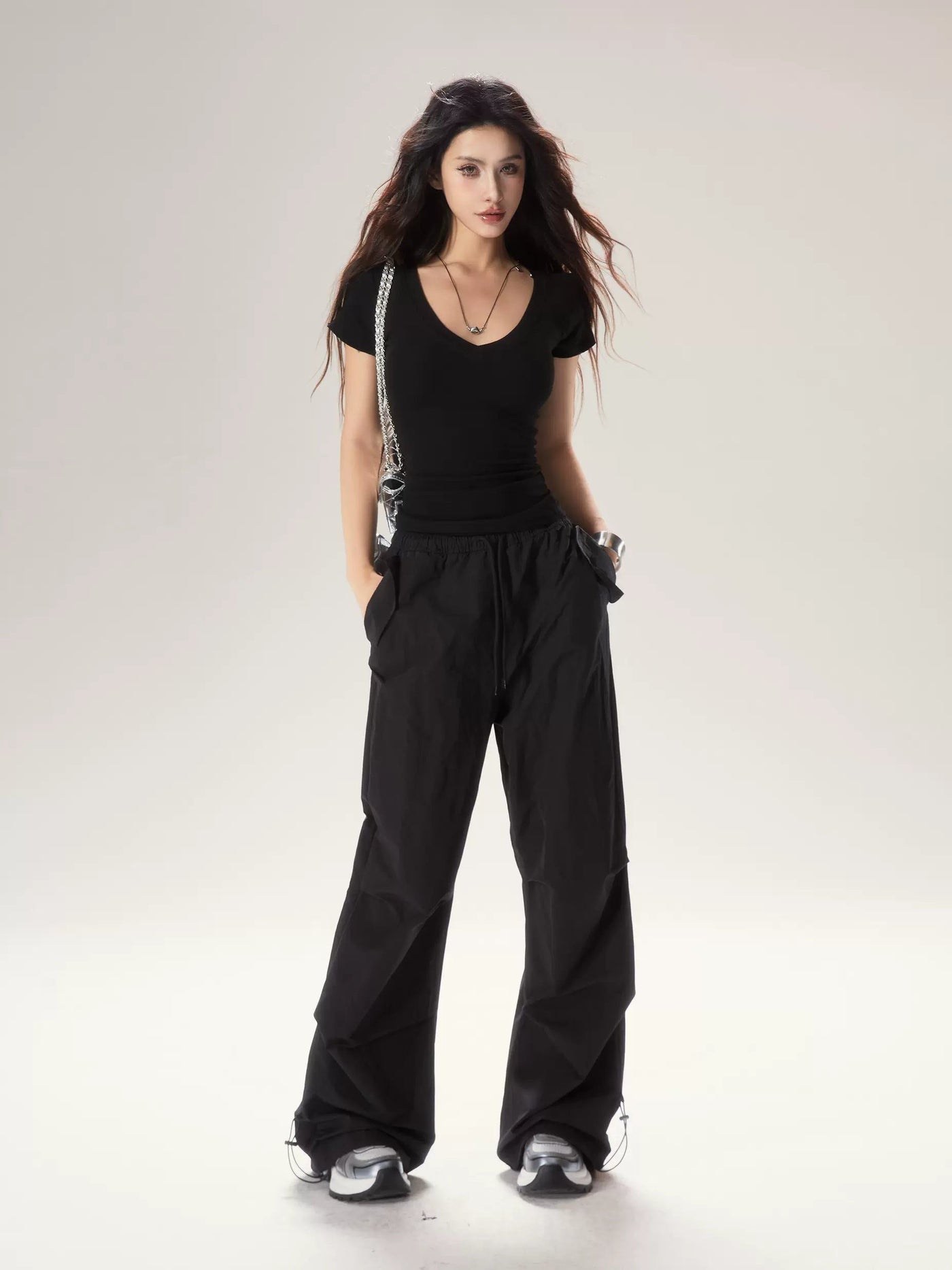 Dip Drawcords Pleats Track Pants-korean-fashion-Pants-Dip's Closet-OH Garments