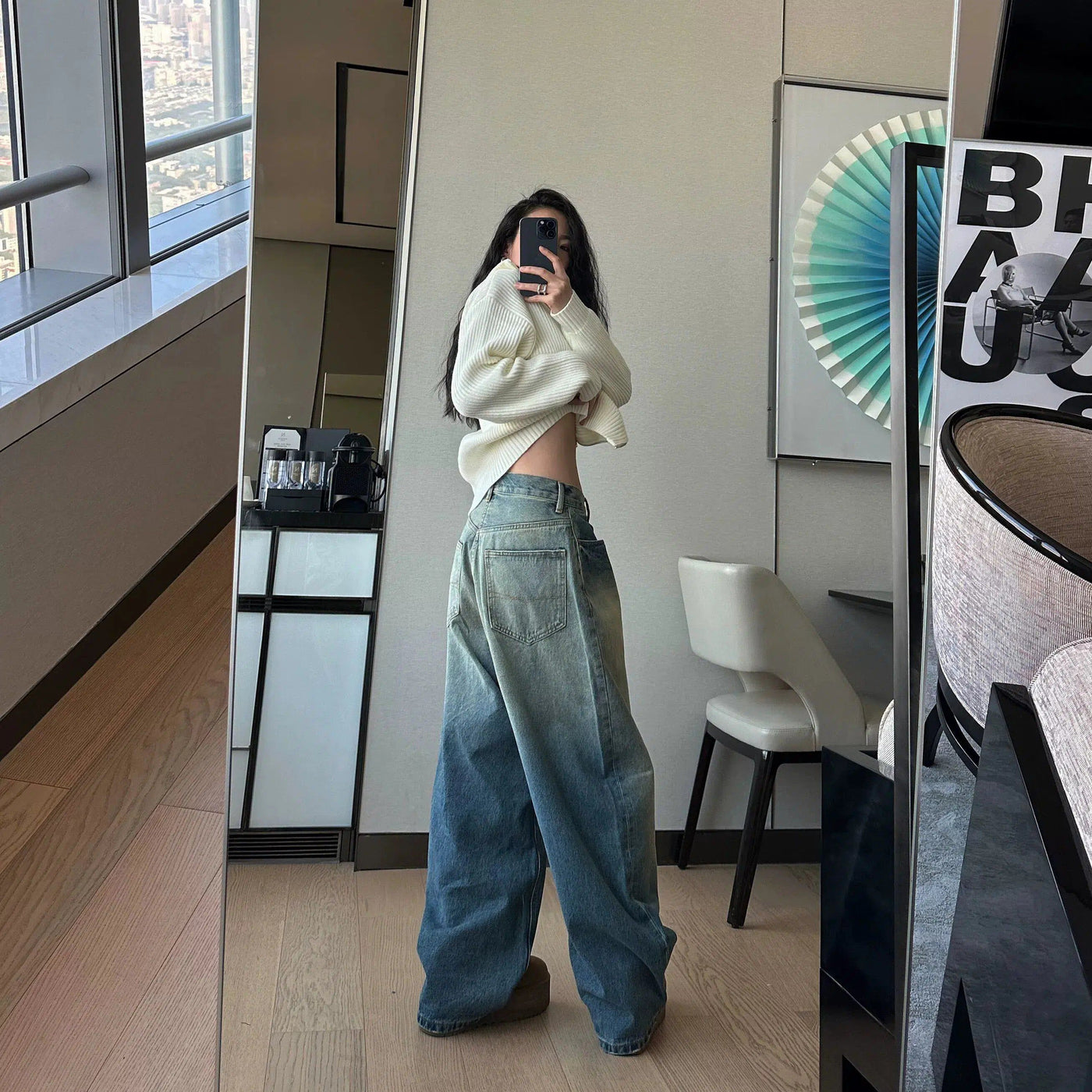 DQ Washed and Faded Oversized Jeans-korean-fashion-Jeans-DQ's Closet-OH Garments