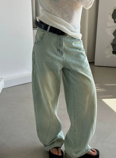 DQ Wide Leg Faded Jeans-korean-fashion-Jeans-DQ's Closet-OH Garments