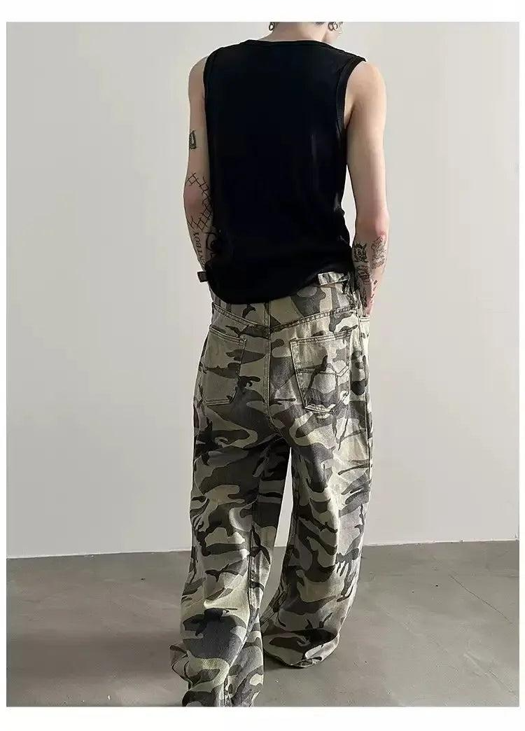 Gen Adjustable Waist Camo Cargo Pants-korean-fashion-Pants-Gen's Closet-OH Garments