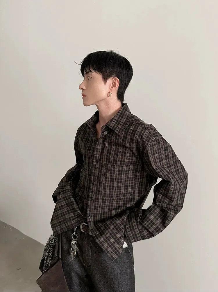 Gen Casual Plaid L/S Shirt-korean-fashion-Shirt-Gen's Closet-OH Garments