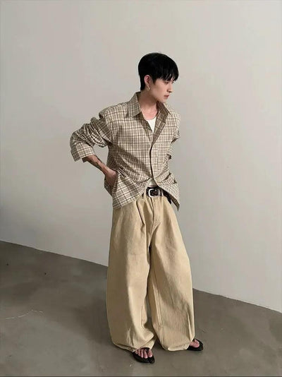 Gen Casual Plaid L/S Shirt-korean-fashion-Shirt-Gen's Closet-OH Garments