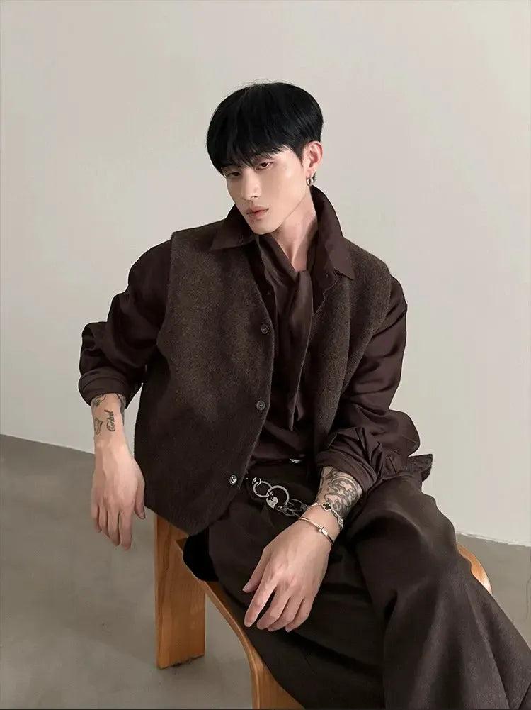 Gen Chic Fuzzy Buttoned Vest-korean-fashion-Vest-Gen's Closet-OH Garments