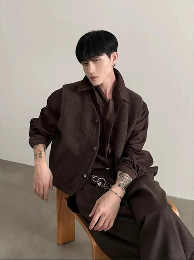 Gen Chic Fuzzy Buttoned Vest-korean-fashion-Vest-Gen's Closet-OH Garments