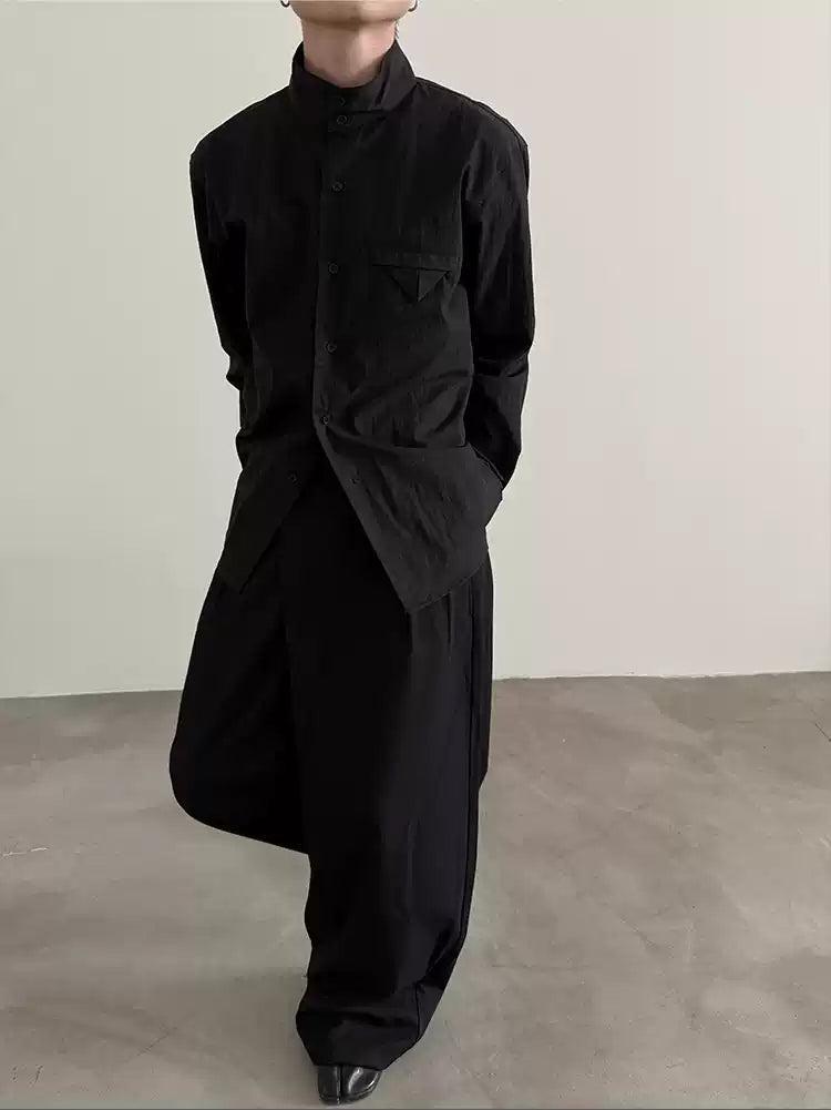 Gen Chic Stand Collar Shirt-korean-fashion-Shirt-Gen's Closet-OH Garments