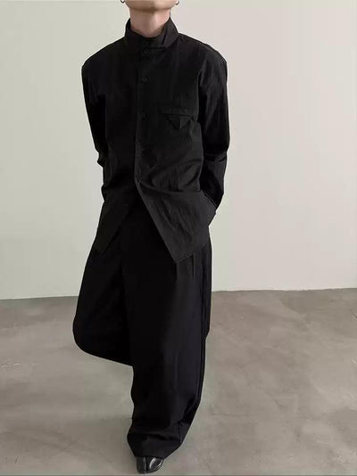 Gen Chic Stand Collar Shirt-korean-fashion-Shirt-Gen's Closet-OH Garments