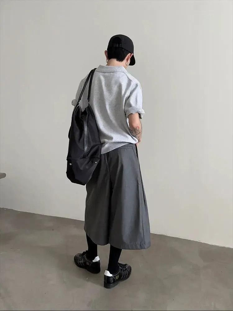 Gen Chic Three-Buttons Knit Polo-korean-fashion-Polo-Gen's Closet-OH Garments