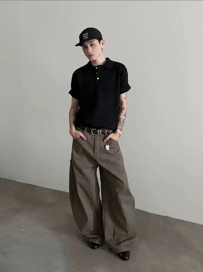 Gen Chic Three-Buttons Knit Polo-korean-fashion-Polo-Gen's Closet-OH Garments