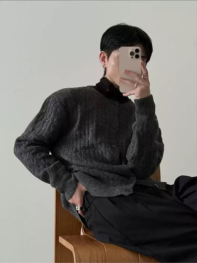 Gen Classic Cable Knit Cardigan-korean-fashion-Cardigan-Gen's Closet-OH Garments