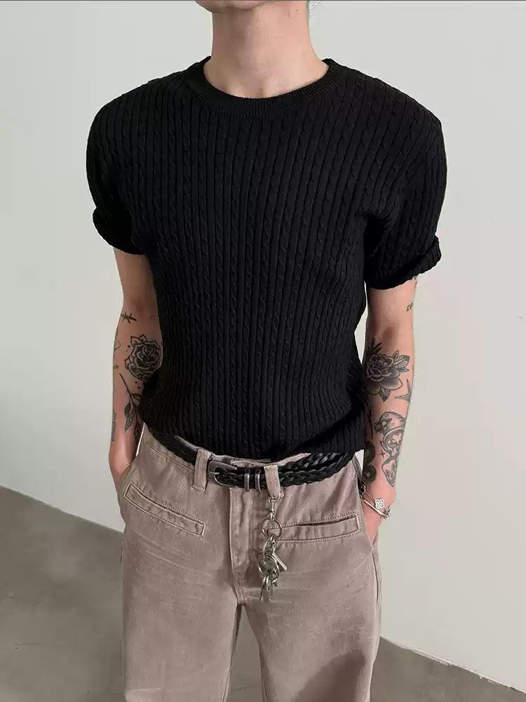 Gen Classic Cable Knit T-Shirt-korean-fashion-T-Shirt-Gen's Closet-OH Garments