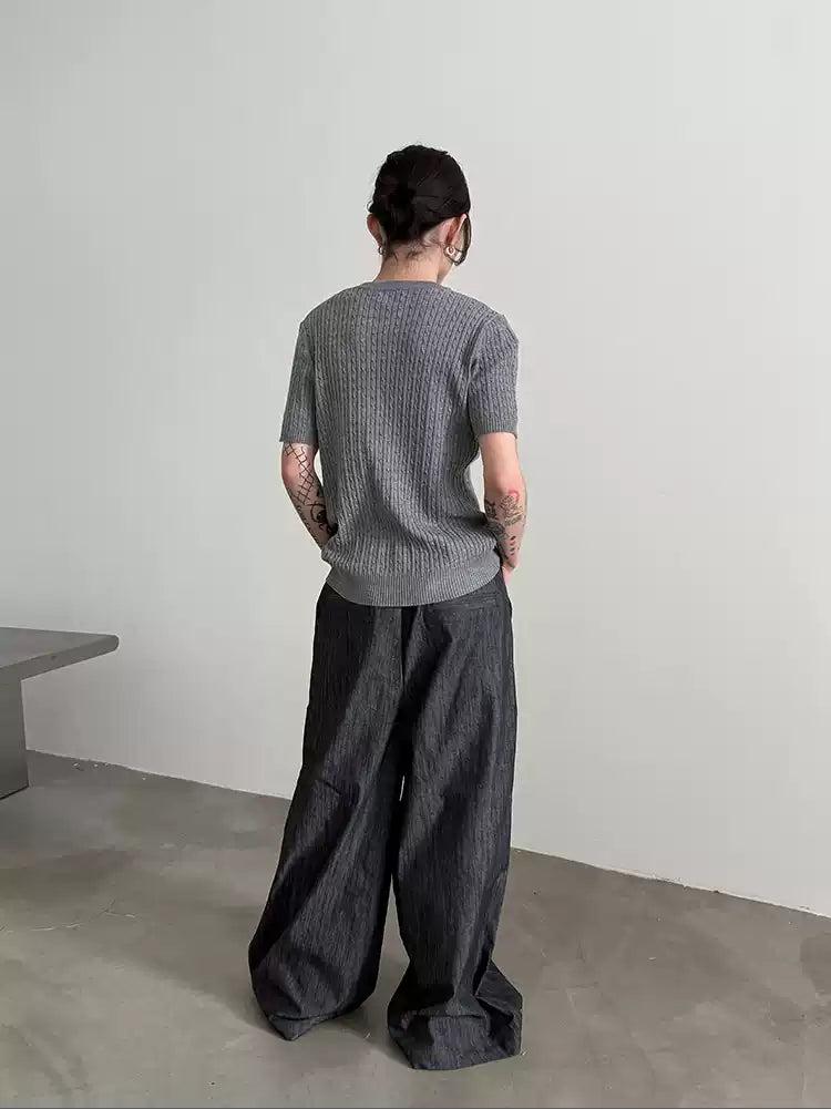 Gen Classic Cable Knit T-Shirt-korean-fashion-T-Shirt-Gen's Closet-OH Garments