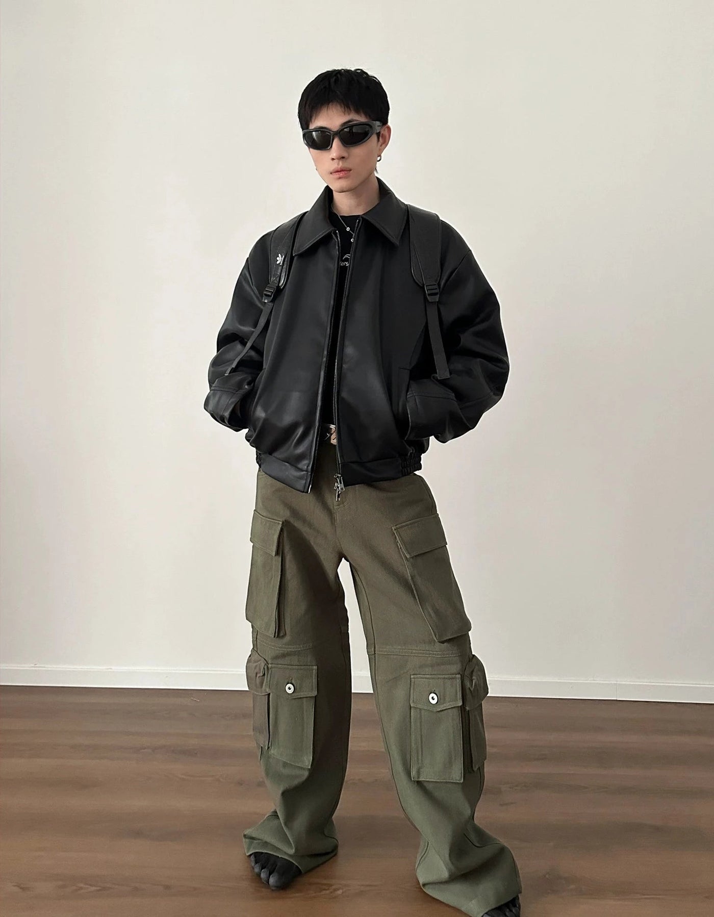 Gen Clean Fit Double Zip Leather Jacket-korean-fashion-Jacket-Gen's Closet-OH Garments