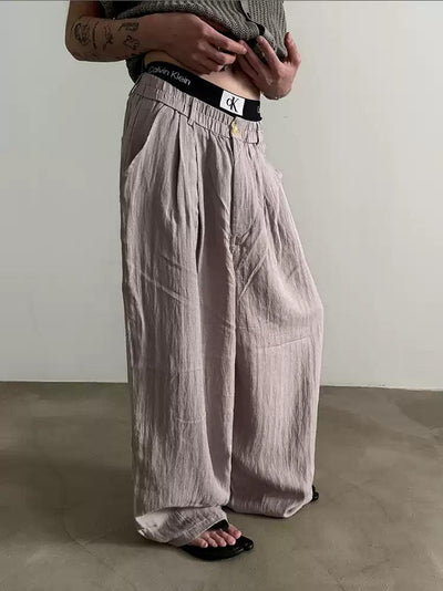 Gen Drapy Linen Blend Loose Pants-korean-fashion-Pants-Gen's Closet-OH Garments