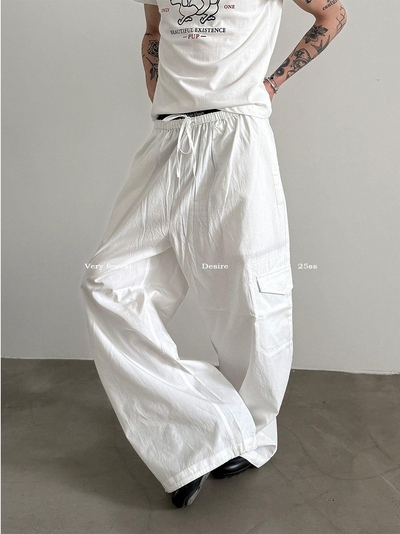 Gen Drawstring Loose Fit Cargo Pants-korean-fashion-Pants-Gen's Closet-OH Garments