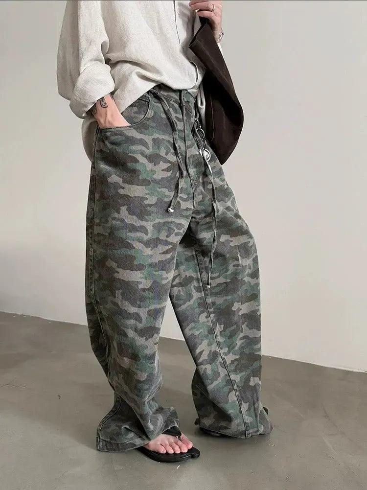 Gen Faded Camo Wide Pants-korean-fashion-Pants-Gen's Closet-OH Garments