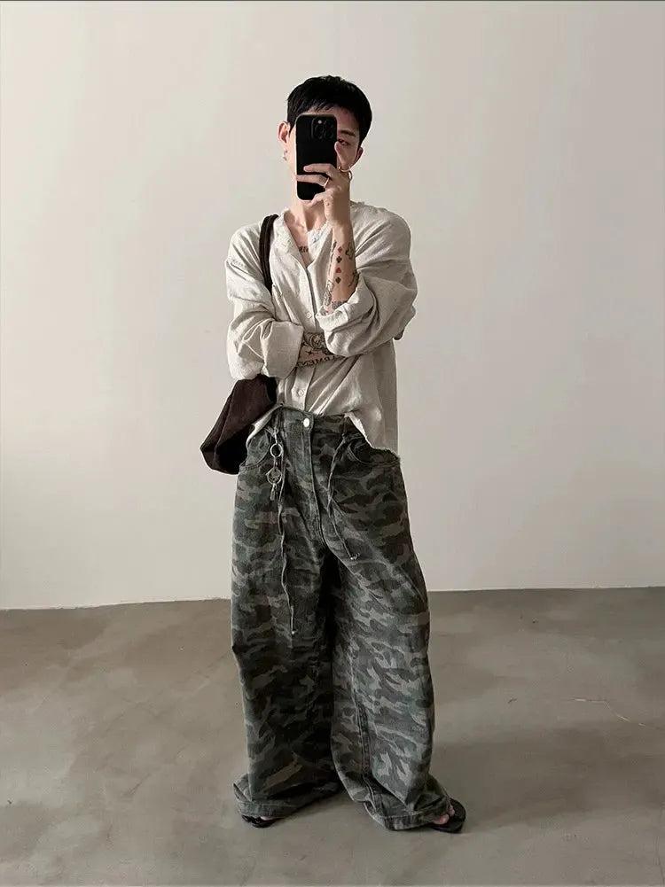 Gen Faded Camo Wide Pants-korean-fashion-Pants-Gen's Closet-OH Garments