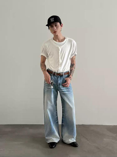 Gen Faded Whiskers Straight Jeans-korean-fashion-Jeans-Gen's Closet-OH Garments