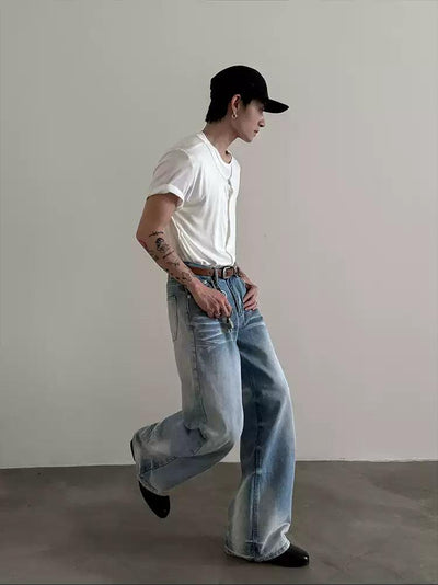 Gen Faded Whiskers Straight Jeans-korean-fashion-Jeans-Gen's Closet-OH Garments