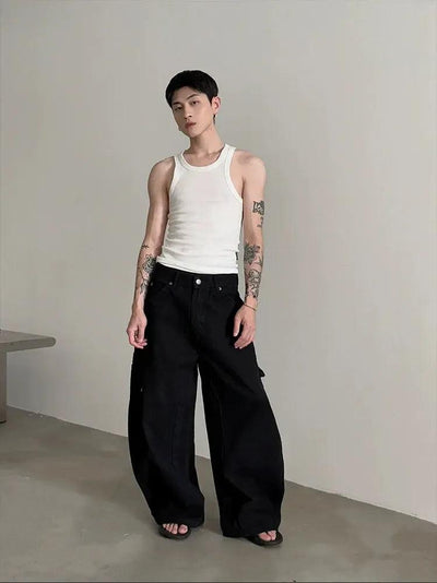 Gen Faded Wide Scimitar Cargo Pants-korean-fashion-Pants-Gen's Closet-OH Garments