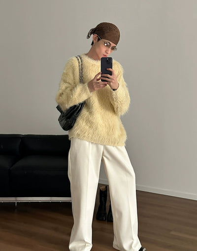 Gen Fluffy Knit Fur Sweater-korean-fashion-Sweater-Gen's Closet-OH Garments