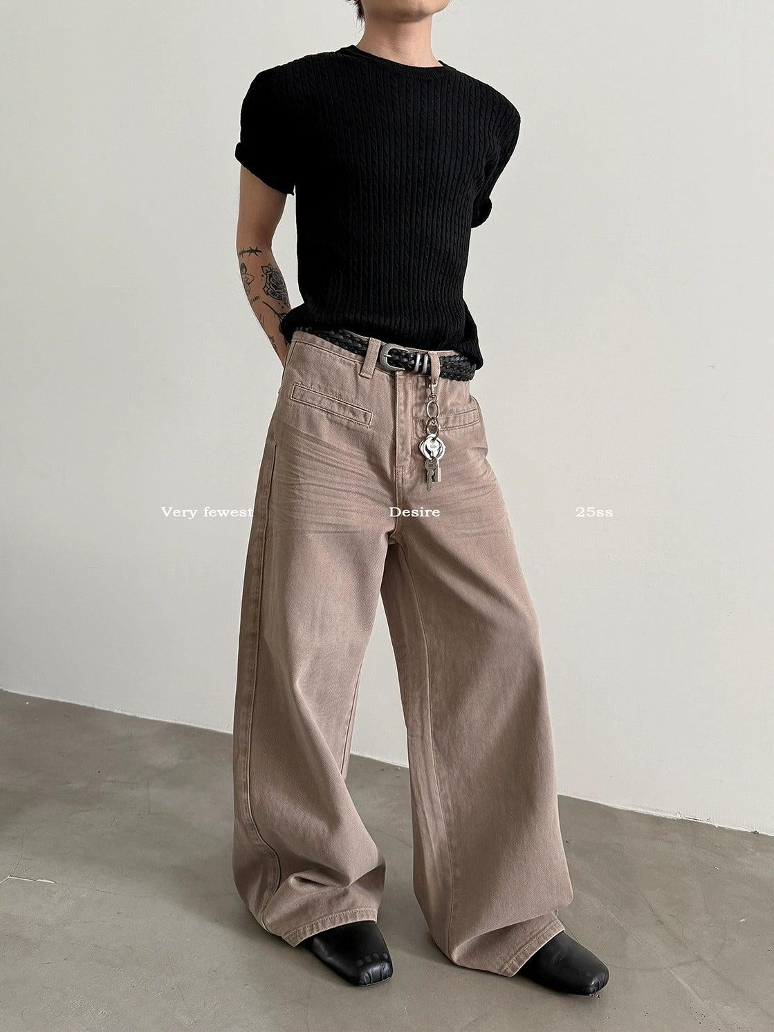 Gen Front Line Pocket Loose Jeans-korean-fashion-Jeans-Gen's Closet-OH Garments