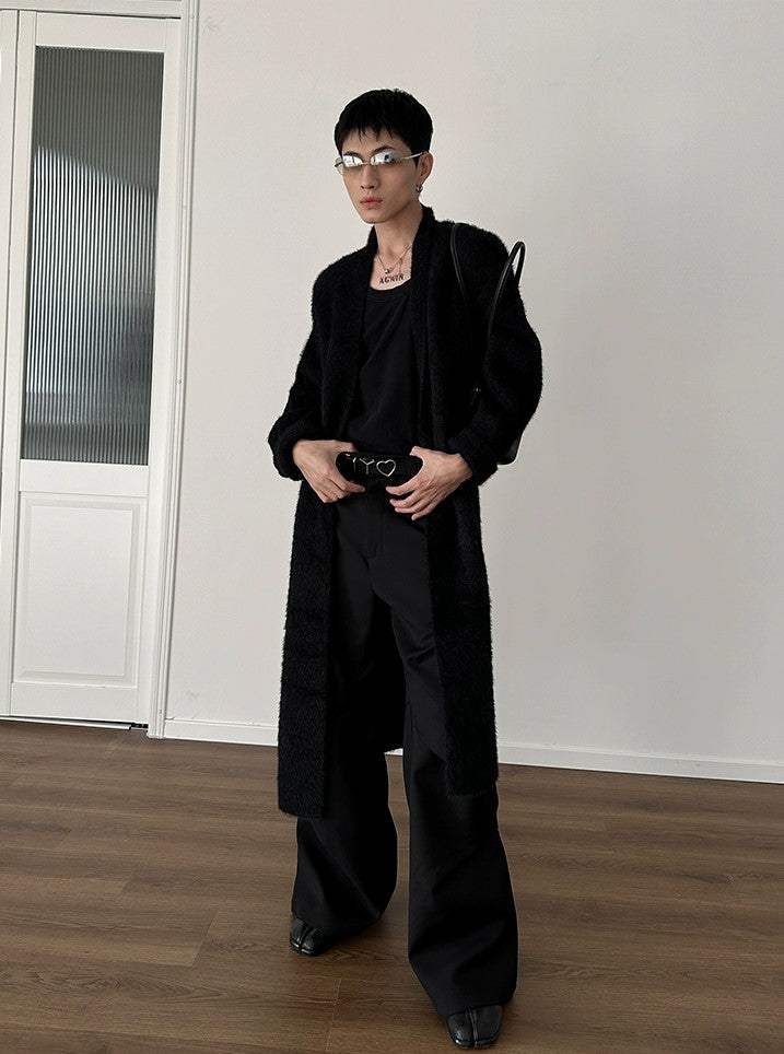 Gen Fuzzy Knit Loose Long Cardigan-korean-fashion-Cardigan-Gen's Closet-OH Garments
