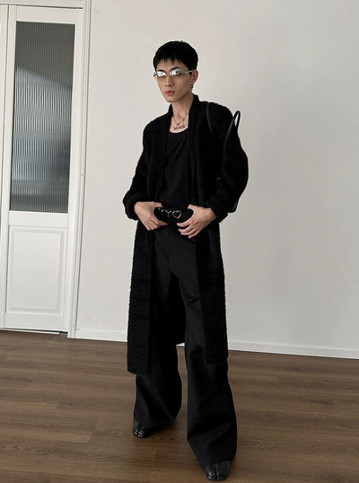 Gen Fuzzy Knit Loose Long Cardigan-korean-fashion-Cardigan-Gen's Closet-OH Garments