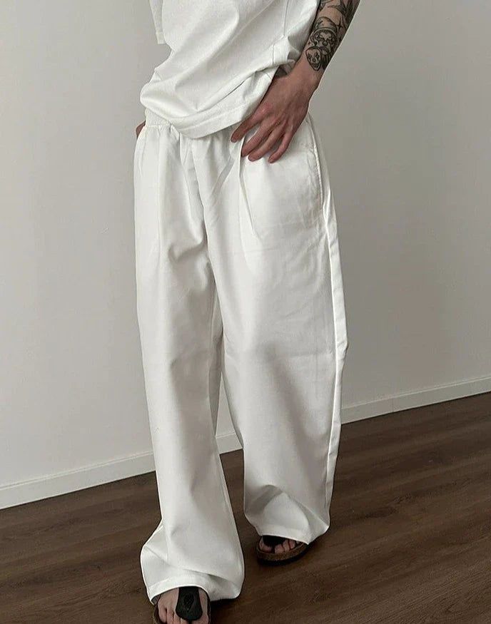 Gen Gartered Wide Silhouette Pants-korean-fashion-Pants-Gen's Closet-OH Garments