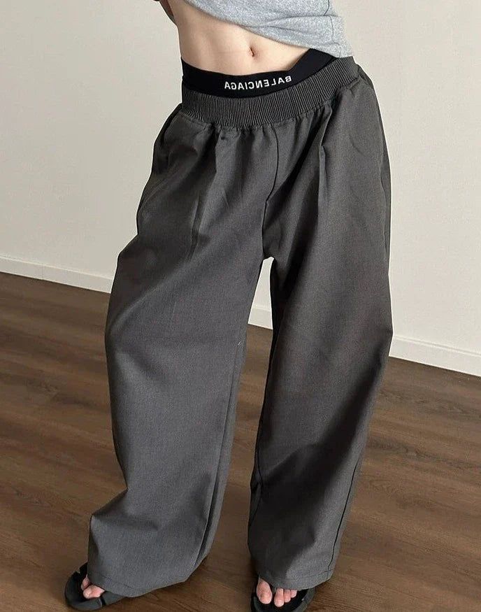 Gen Gartered Wide Silhouette Pants-korean-fashion-Pants-Gen's Closet-OH Garments