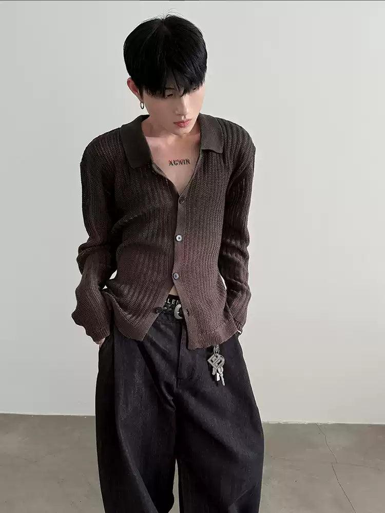 Gen Gradient Buttoned Knit Shirt-korean-fashion-Shirt-Gen's Closet-OH Garments