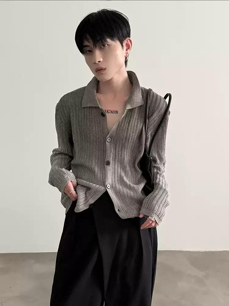 Gen Gradient Buttoned Knit Shirt-korean-fashion-Shirt-Gen's Closet-OH Garments