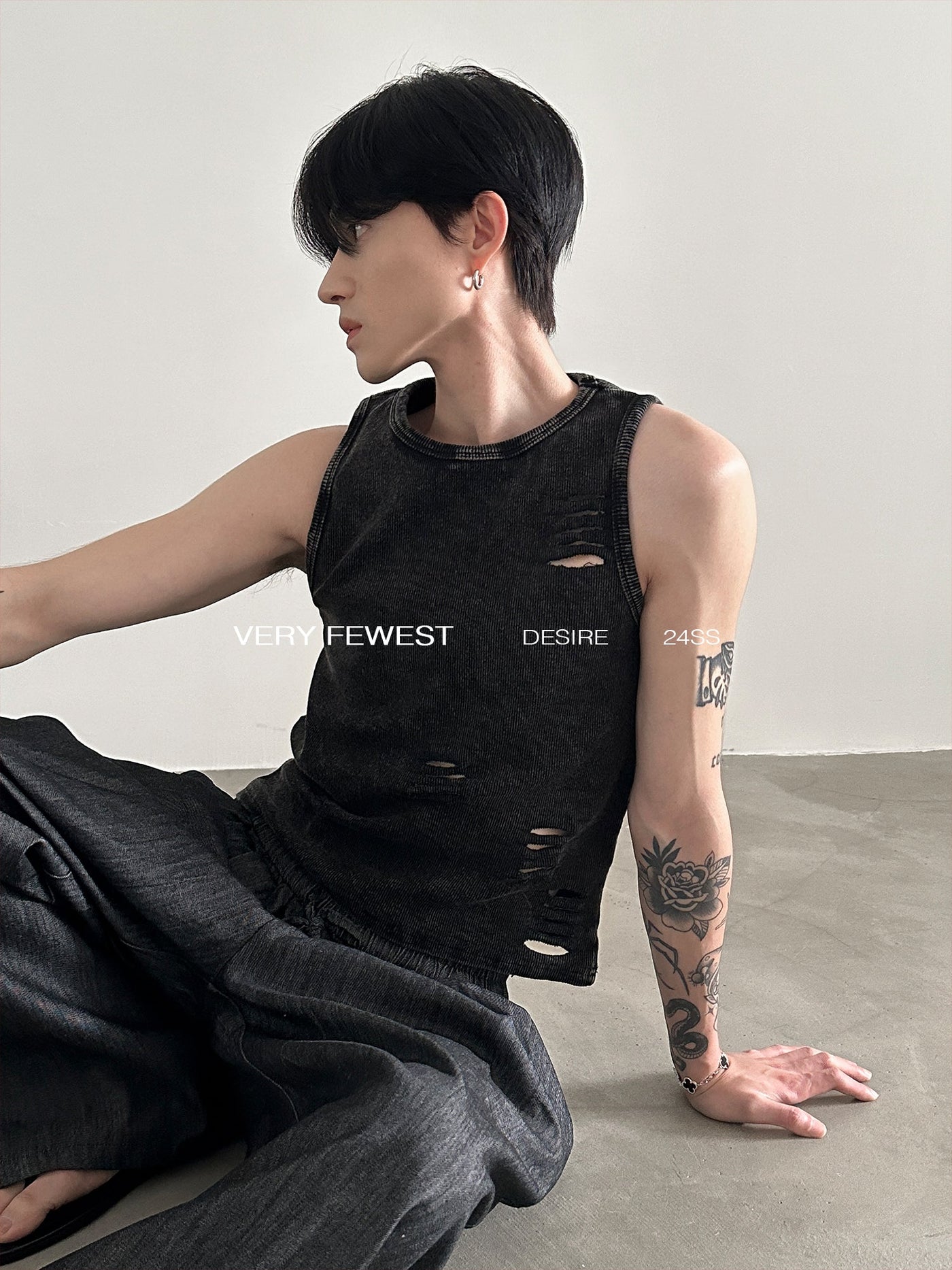 Gen Heavy Washed Ripped Vest-korean-fashion-Vest-Gen's Closet-OH Garments