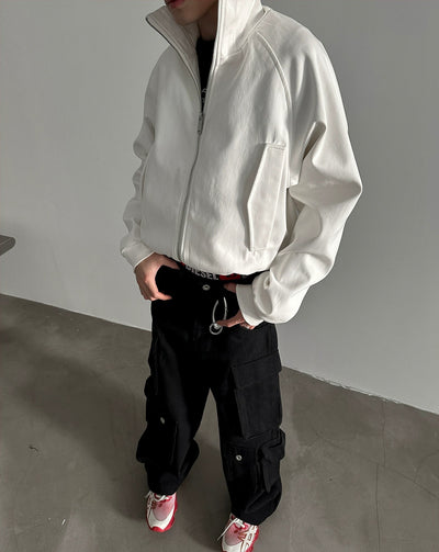 Gen High Collar Metal Zip Jacket-korean-fashion-Jacket-Gen's Closet-OH Garments