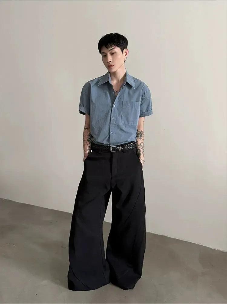 Gen Irregular Cut Scimitar Trousers-korean-fashion-Trousers-Gen's Closet-OH Garments