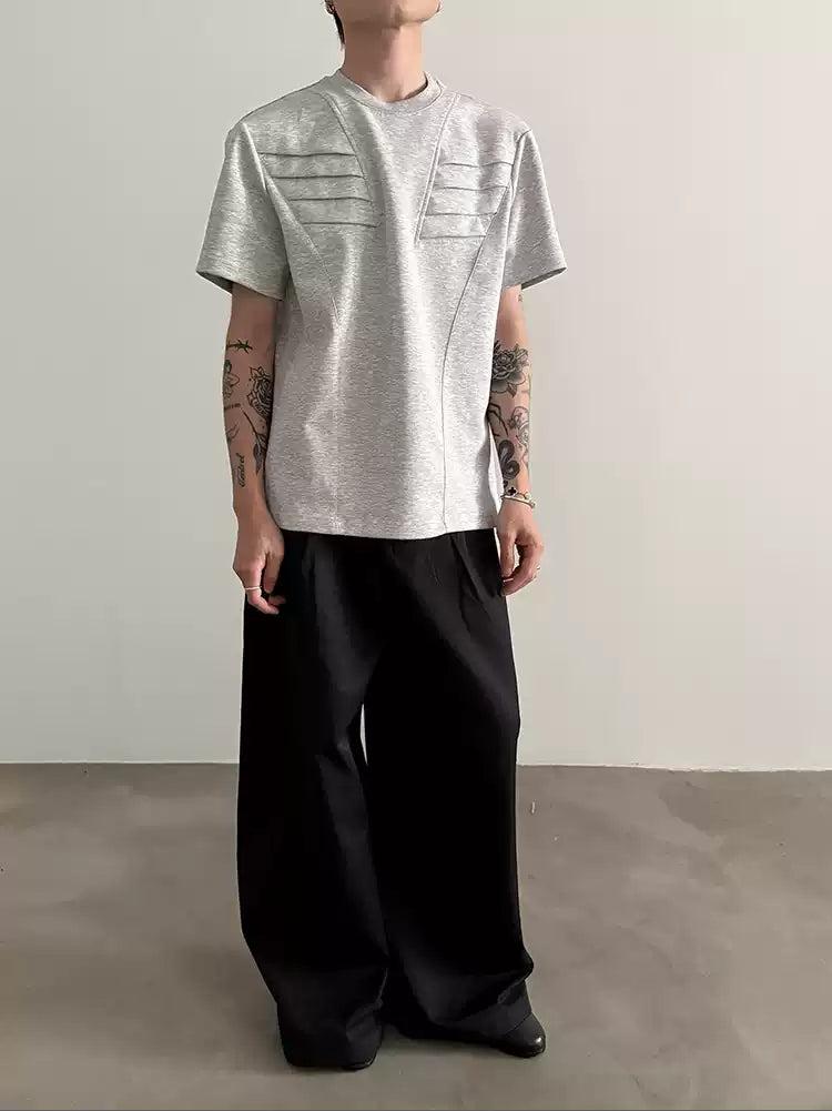 Gen Layered Cut Detail T-Shirt-korean-fashion-T-Shirt-Gen's Closet-OH Garments