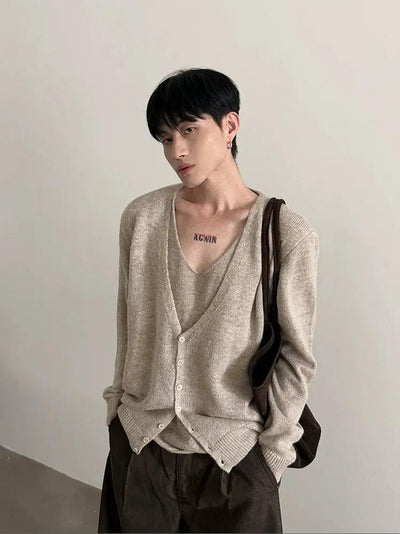 Gen Layered Solid Buttoned Cardigan-korean-fashion-Cardigan-Gen's Closet-OH Garments