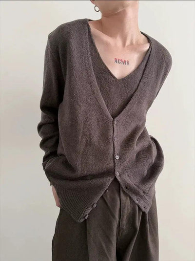 Gen Layered Solid Buttoned Cardigan-korean-fashion-Cardigan-Gen's Closet-OH Garments