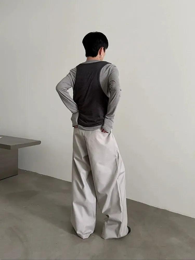 Gen Layered Vest L/S T-Shirt-korean-fashion-T-Shirt-Gen's Closet-OH Garments
