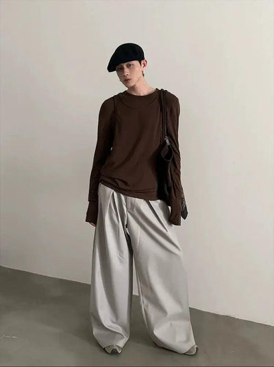 Gen Layered Vest L/S T-Shirt-korean-fashion-T-Shirt-Gen's Closet-OH Garments